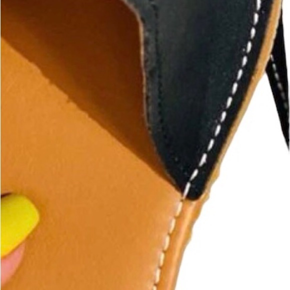 Peep Toe  Flat Stitch PU Leather Sling back Sandals - Picture 4 of 5